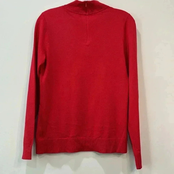 Michael Kors Women’s Red Mock Neck Studded Collar Sweater Size S - Picture 7 of 12
